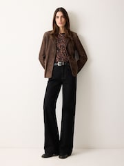 Jigsaw Brown Wild Feather Long Sleeve T-Shirt - Image 3 of 5