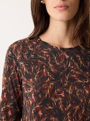 Jigsaw Brown Wild Feather Long Sleeve T-Shirt - Image 4 of 5
