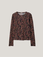 Jigsaw Brown Wild Feather Long Sleeve T-Shirt - Image 5 of 5