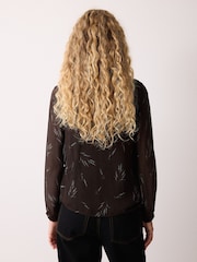 Jigsaw Brown Wheat Flower Cowl Neck Top - Image 5 of 6
