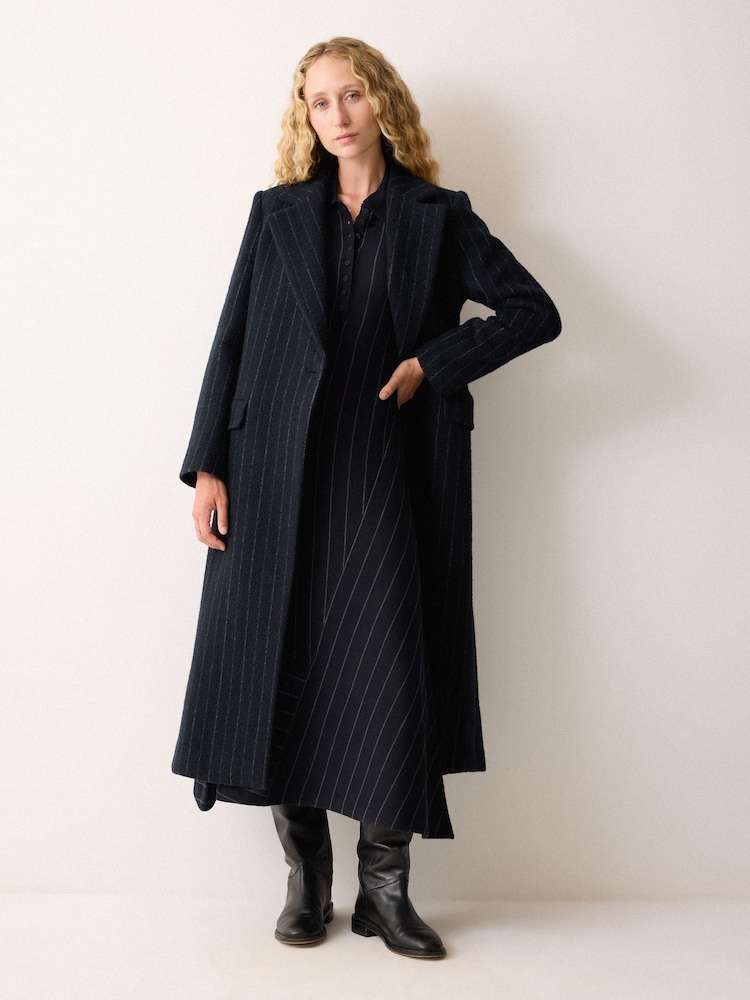 Jigsaw Blue Pinstripe Merino Knit Dress - Image 2 of 7