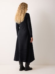 Jigsaw Blue Pinstripe Merino Knit Dress - Image 5 of 7