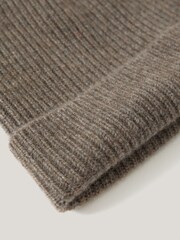 Jigsaw Grey Cashmere Rib Beanie - Image 2 of 3