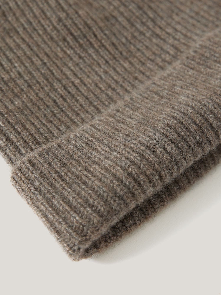 Jigsaw Grey Cashmere Rib Beanie - Image 2 of 3