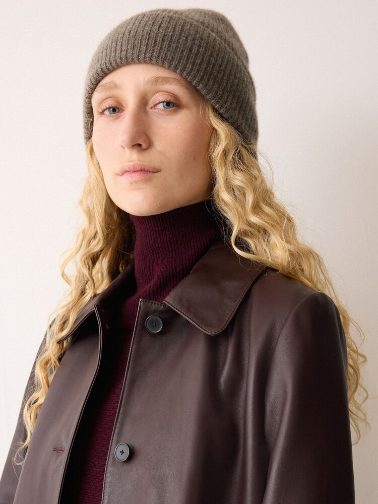 Jigsaw Grey Cashmere Rib Beanie - Image 3 of 3