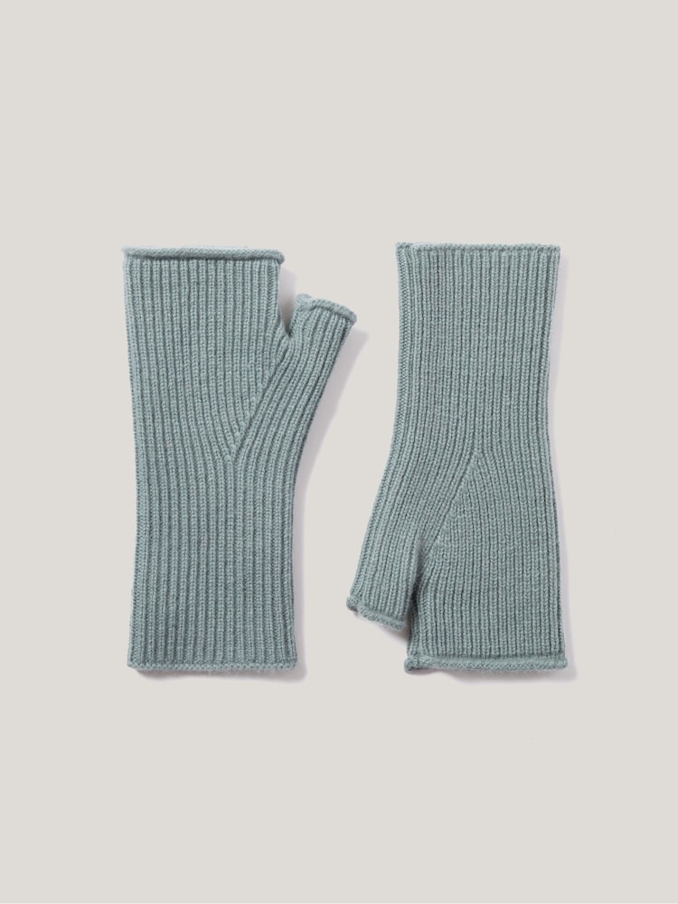 Jigsaw Blue Wool Cashmere Blend Mittens - Image 1 of 3