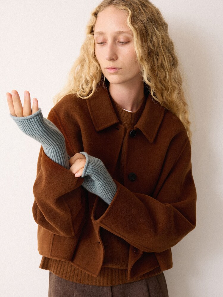 Jigsaw Blue Wool Cashmere Blend Mittens - Image 2 of 3
