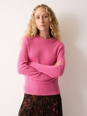 Jigsaw Pink Wool Cashmere Blend Jumper - Image 1 of 6