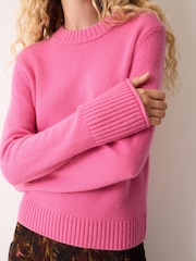 Jigsaw Pink Wool Cashmere Blend Jumper - Image 3 of 6