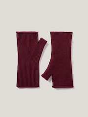 Jigsaw Red Wool Cashmere Blend Mittens - Image 1 of 3