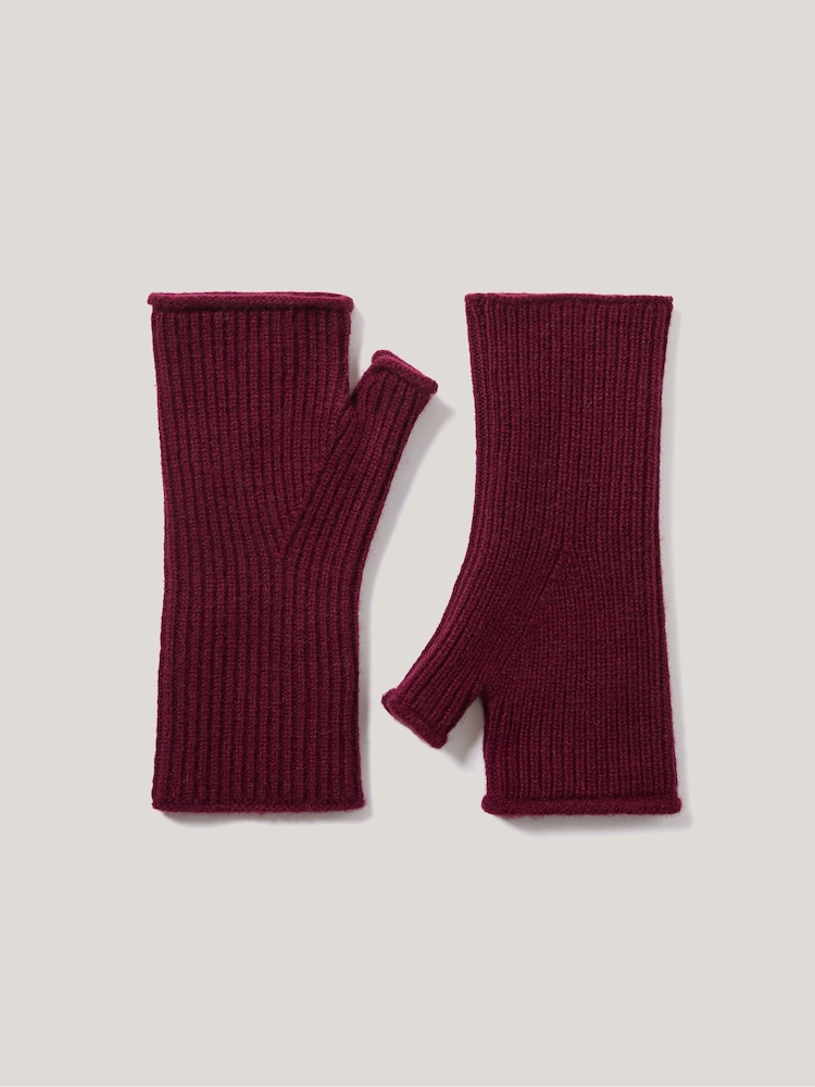 Jigsaw Red Wool Cashmere Blend Mittens - Image 1 of 3 Jigsaw Red Wool Cashmere Blend Mittens - Image 1 of 3
