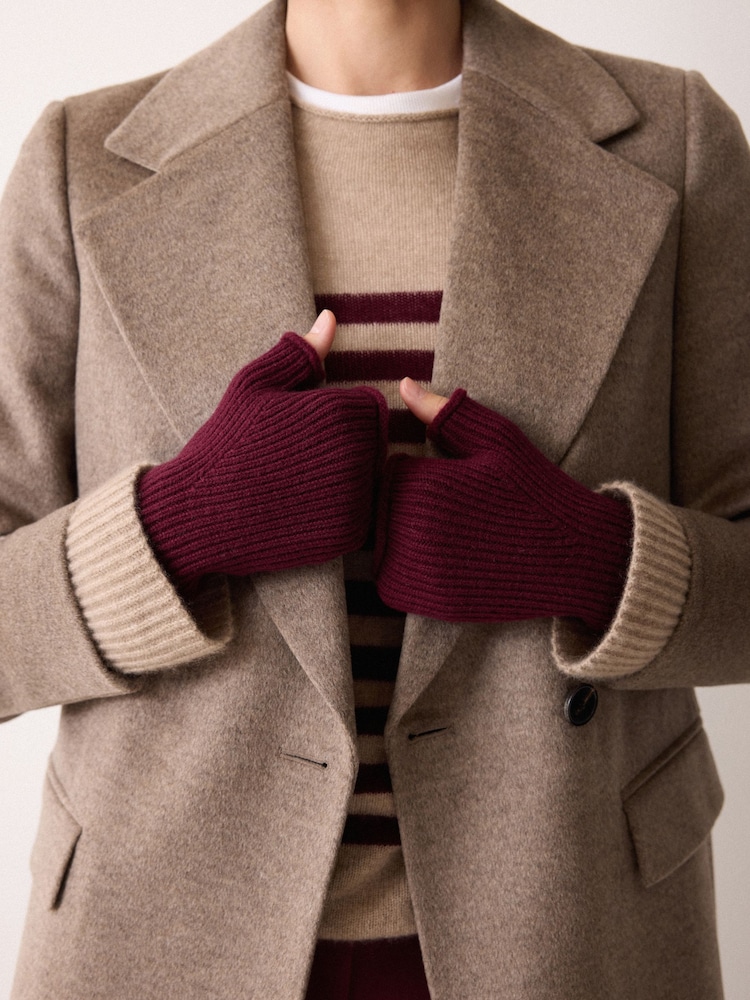 Jigsaw Red Wool Cashmere Blend Mittens - Image 3 of 3