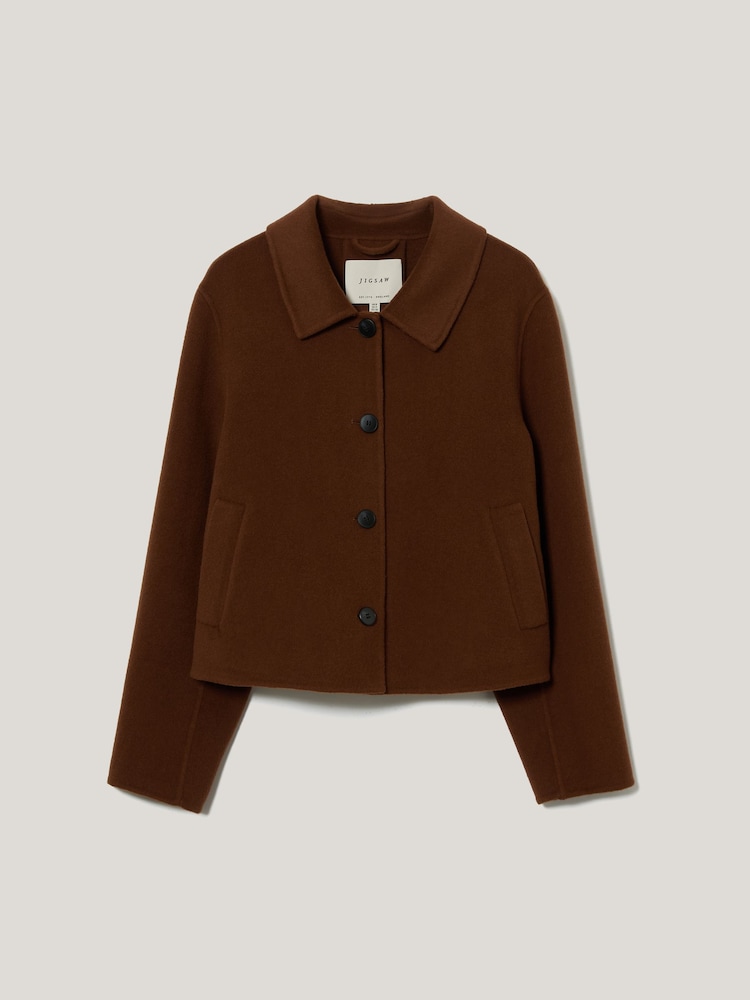 Jigsaw Brown Double Faced Button Up Coat - Image 6 of 6 Jigsaw Brown Double Faced Button Up Coat - Image 6 of 6