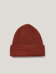 Jigsaw Brown Wool Cashmere Blend Rib Beanie - Image 1 of 3
