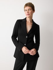 Jigsaw Black Crepe Ponte Cinch Jacket - Image 1 of 6