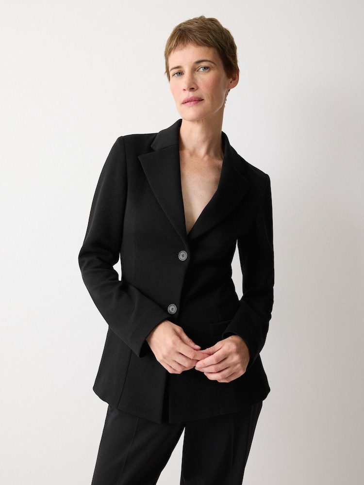 Jigsaw Black Crepe Ponte Cinch Jacket - Image 1 of 6 Jigsaw Black Crepe Ponte Cinch Jacket - Image 1 of 6