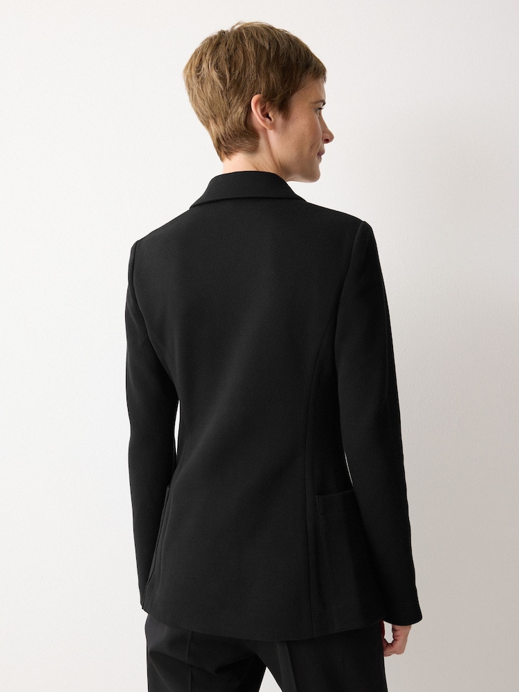 Jigsaw Black Crepe Ponte Cinch Jacket - Image 2 of 6 Jigsaw Black Crepe Ponte Cinch Jacket - Image 2 of 6