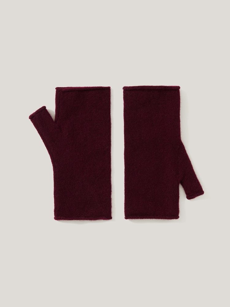 Jigsaw Red Cashmere Mittens - Image 1 of 2 Jigsaw Red Cashmere Mittens - Image 1 of 2