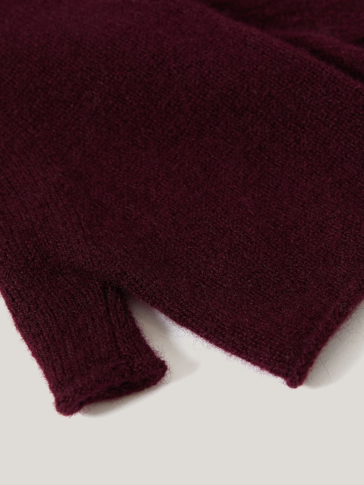 Jigsaw Red Cashmere Mittens - Image 2 of 2