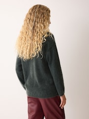 Jigsaw Green Halo Cashmere Oversized Jumper - Image 5 of 6