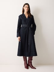 Jigsaw Black Denim Lyocell Belted Dress - Image 4 of 6