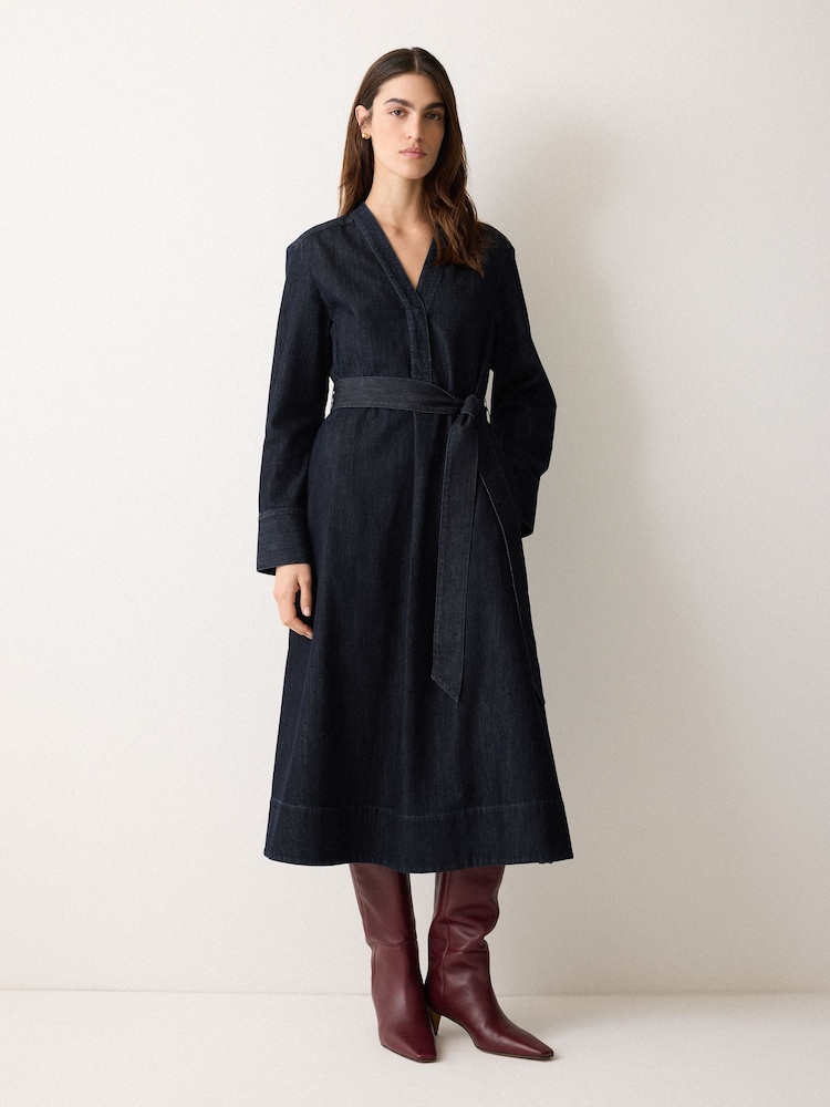 jigsaw denim dress Buy Jigsaw Indigo Denim Lyocell Belted Dress from Next USA