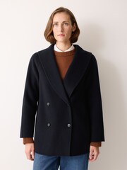 Jigsaw Blue Double Faced Shawl Coat - Image 1 of 6