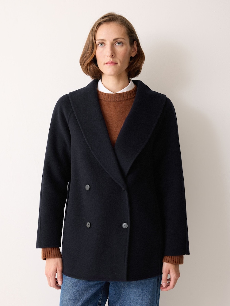 Jigsaw Blue Double Faced Shawl Coat - Image 1 of 6