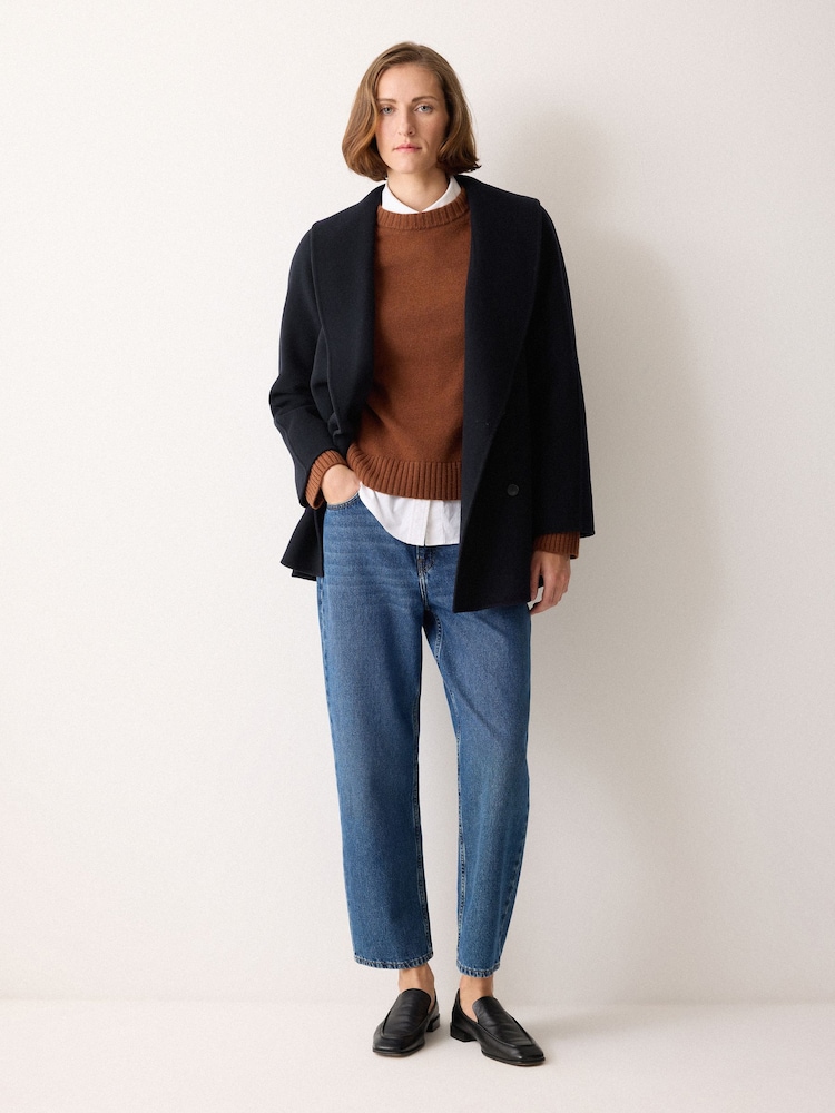 Jigsaw Blue Double Faced Shawl Coat - Image 2 of 6