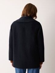 Jigsaw Blue Double Faced Shawl Coat - Image 5 of 6
