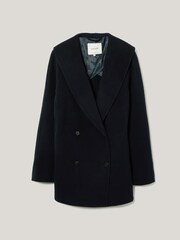 Jigsaw Blue Double Faced Shawl Coat - Image 6 of 6
