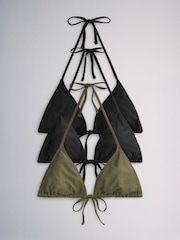 Schwarz & Grün - The Set – 3er-Pack Bikini-Tops mit Bindung - Bild 2 von 7