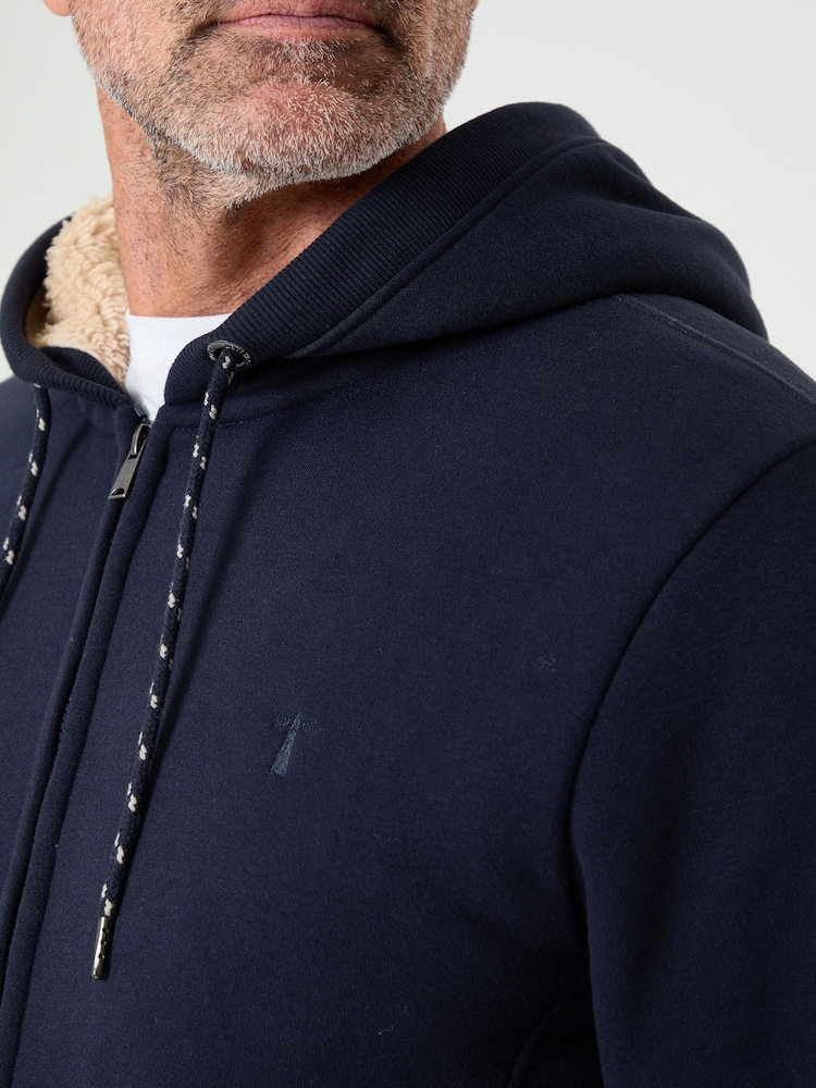 Saltwell Blue Borg Lined Zip Through  Hoodie - Image 5 of 5 Saltwell Blue Borg Lined Zip Through  Hoodie - Image 5 of 5