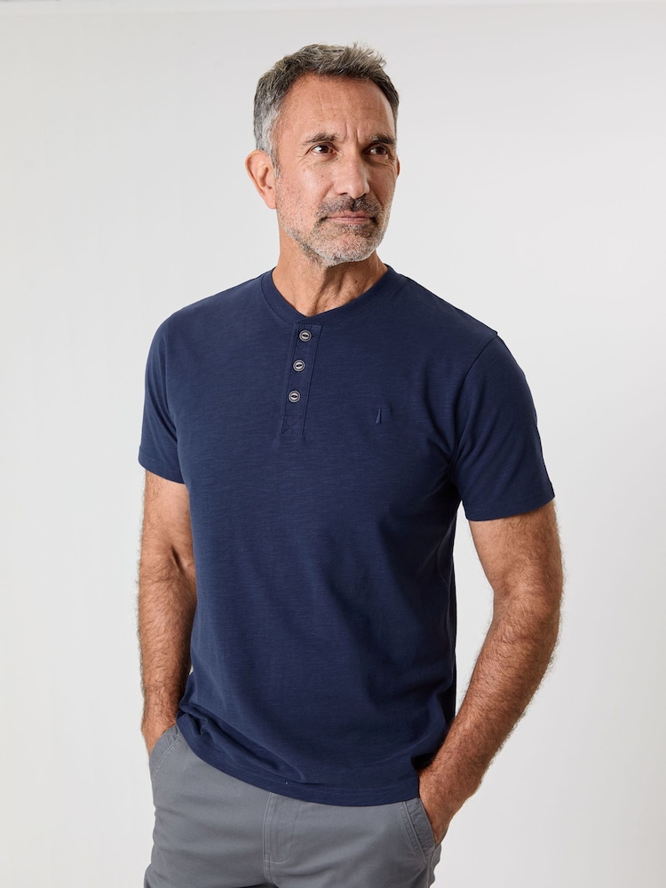 Saltwell Peached Cotton Grandad T-Shirt - Image 1 of 4 Saltwell Peached Cotton Grandad T-Shirt - Image 1 of 4