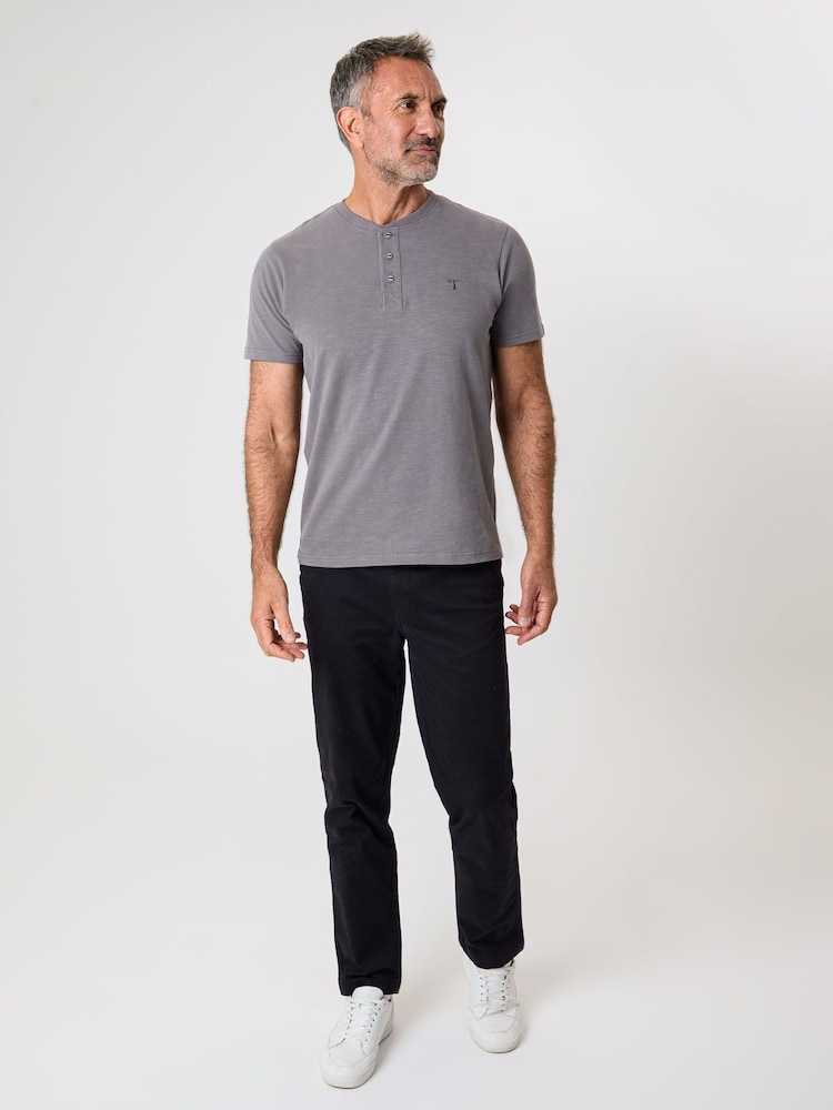 Saltwell Peached Cotton Grandad T-Shirt - Image 4 of 4 Saltwell Peached Cotton Grandad T-Shirt - Image 4 of 4
