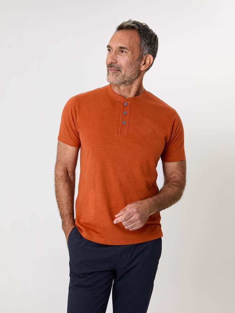 Saltwell Peached Cotton Grandad T-Shirt - Image 1 of 4 Saltwell Peached Cotton Grandad T-Shirt - Image 1 of 4
