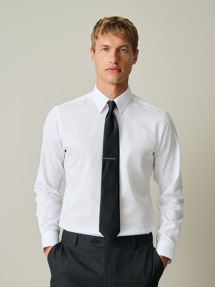 White Slim Fit Occasion Shirt And Tie Set - Image 1 of 8 White Slim Fit Occasion Shirt And Tie Set - Image 1 of 8