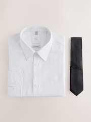 White Slim Fit Occasion Shirt And Tie Set - Image 6 of 8
