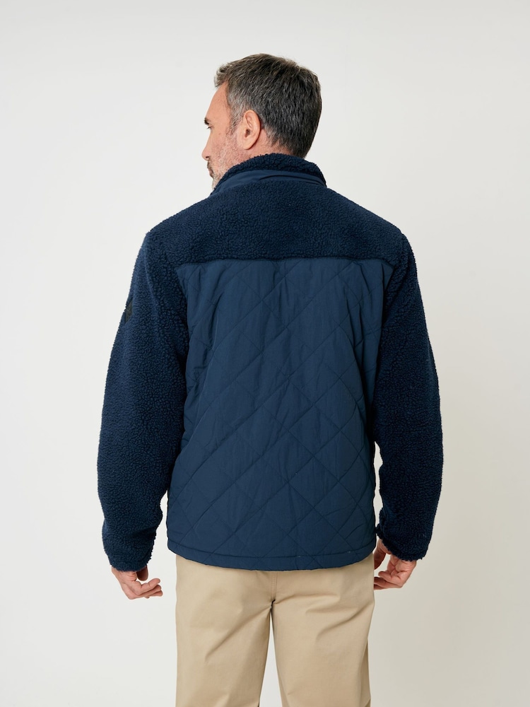 Saltwell Blue Quilted Borg Jacket - Image 2 of 6 Saltwell Blue Quilted Borg Jacket - Image 2 of 6