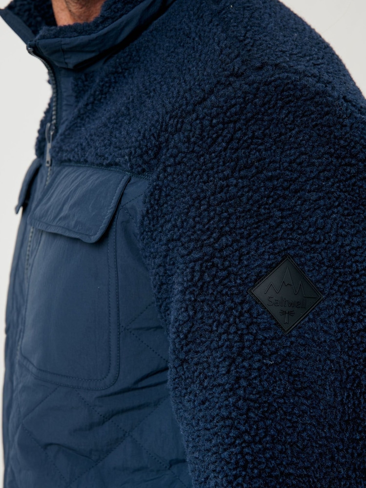 Saltwell Blue Quilted Borg Jacket - Image 6 of 6 Saltwell Blue Quilted Borg Jacket - Image 6 of 6