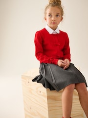 Rojo - Cotton Rich Bow Front School Cardigan (3-16yrs) - Imagen 2 de 4