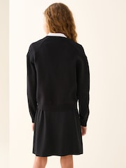 Black Cotton Rich Knitted V-Neck Senior School Jumper (9-18yrs) - Image 3 of 7