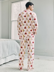 Chelsea Peers Natural Cotton Chip the Christmas Cockapoo Dog Print Long Pyjamas Set - Image 4 of 6