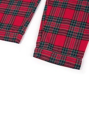 Chelsea Peers Red Cotton Tartan Check Tie Front Long Pyjamas Set - Image 3 of 3