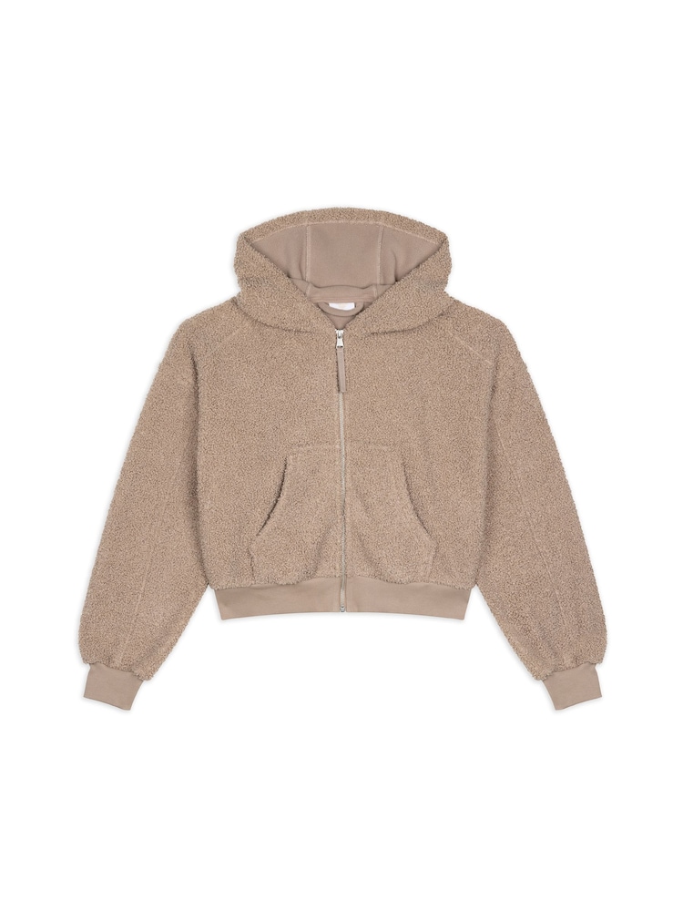 Chelsea Peers Brown Borg Fleece Zip Up Hoodie - Image 6 of 6 Chelsea Peers Brown Borg Fleece Zip Up Hoodie - Image 6 of 6
