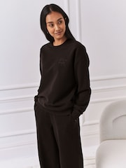 Chelsea Peers Cotton Embroidered Script Logo Sweatshirt - Imagen 1 de 6