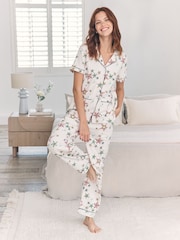 Chelsea Peers Off White Cotton Star Print Long Pyjamas Set - Image 3 of 10