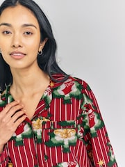 Chelsea Peers Cotton Christmas Tree Stripe Long Pyjamas Set - Imagen 4 de 7