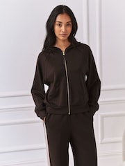 Chelsea Peers Brown LuxeComfort Scuba Zip Hoodie - Image 2 of 6