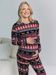Chelsea Peers Christmas Dog Fairisle Print Long Pyjamas Set - Imagen 2 de 5